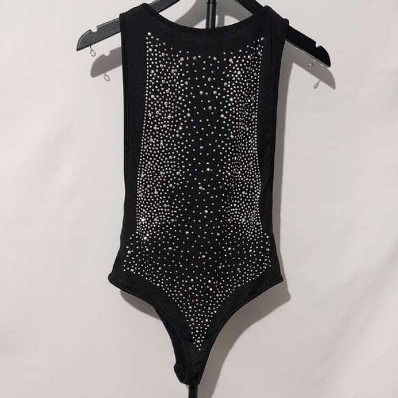 HL Other - HL Black Sparkling Rhinestone Bodysuit - Kids Size Medium
